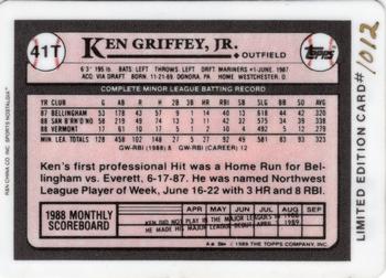 1995 R&N China Topps Porcelain Gulfstream Mint Keepers Series Reprints #41T Ken Griffey Jr. Back