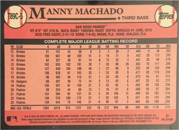 2024 Topps - 1989 Topps Baseball 35th Anniversary Chrome (Series One) #T89C-5 Manny Machado Back