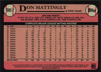 2024 Topps - 1989 Topps Baseball 35th Anniversary Chrome (Series One) #T89C-7 Don Mattingly Back