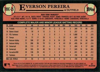 2024 Topps - 1989 Topps Baseball 35th Anniversary Chrome (Series One) #T89C-25 Everson Pereira Back
