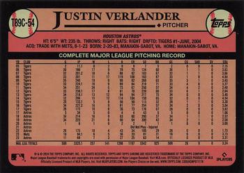 2024 Topps - 1989 Topps Baseball 35th Anniversary Chrome (Series One) #T89C-54 Justin Verlander Back