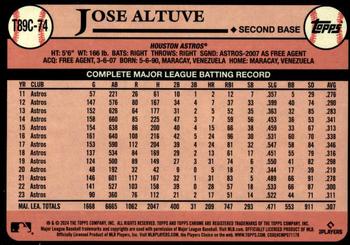 2024 Topps - 1989 Topps Baseball 35th Anniversary Chrome (Series One) #T89C-74 Jose Altuve Back