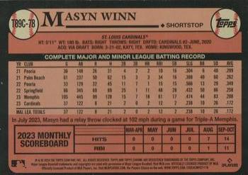 2024 Topps - 1989 Topps Baseball 35th Anniversary Chrome (Series One) #T89C-78 Masyn Winn Back