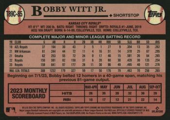 2024 Topps - 1989 Topps Baseball 35th Anniversary Chrome (Series One) #T89C-85 Bobby Witt Jr. Back