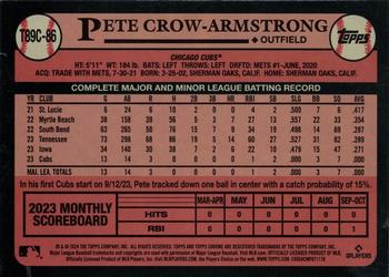 2024 Topps - 1989 Topps Baseball 35th Anniversary Chrome (Series One) #T89C-86 Pete Crow-Armstrong Back