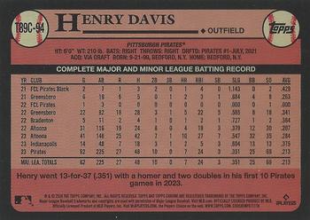 2024 Topps - 1989 Topps Baseball 35th Anniversary Chrome (Series One) #T89C-94 Henry Davis Back