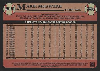 2024 Topps - 1989 Topps Baseball 35th Anniversary Chrome (Series One) #T89C-99 Mark McGwire Back
