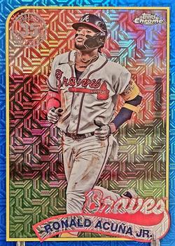 2024 Topps - 1989 Topps Baseball 35th Anniversary Chrome Blue (Series One) #T89C-28 Ronald Acuña Jr. Front