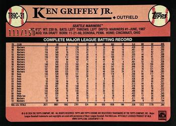 2024 Topps - 1989 Topps Baseball 35th Anniversary Chrome Blue (Series One) #T89C-31 Ken Griffey Jr. Back