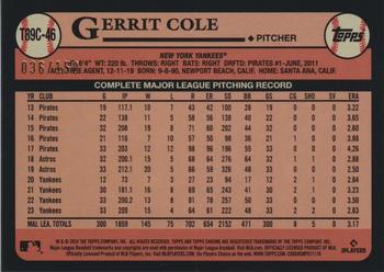 2024 Topps - 1989 Topps Baseball 35th Anniversary Chrome Blue (Series One) #T89C-46 Gerrit Cole Back
