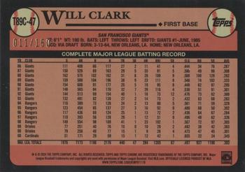 2024 Topps - 1989 Topps Baseball 35th Anniversary Chrome Blue (Series One) #T89C-47 Will Clark Back