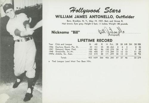 1950 Fan Pix Hollywood Stars #NNO Bill Antonello Front