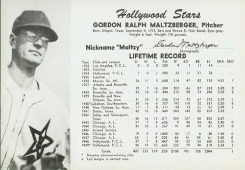 1950 Fan Pix Hollywood Stars #NNO Gordon Maltzberger Front
