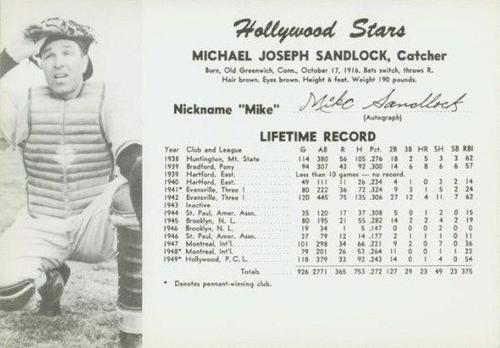 1950 Fan Pix Hollywood Stars #NNO Michael Sandlock Front
