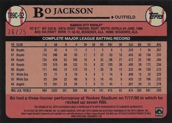 2024 Topps - 1989 Topps Baseball 35th Anniversary Chrome Autographs Orange (Series One) #T89C-52 Bo Jackson Back