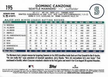 2024 Topps - Holiday Eggs #195 Dominic Canzone Back