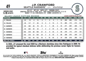 2024 Topps - Holiday #49 J.P. Crawford Back