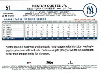 2024 Topps - Holiday #51 Nestor Cortes Jr. Back