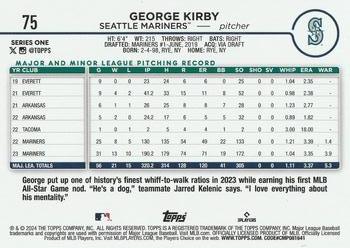 2024 Topps - Holiday #75 George Kirby Back