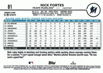 2024 Topps - Holiday #81 Nick Fortes Back