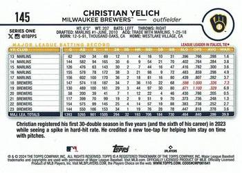 2024 Topps - Holiday #145 Christian Yelich Back