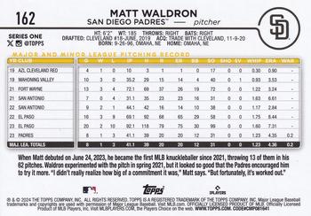 2024 Topps - Holiday #162 Matt Waldron Back