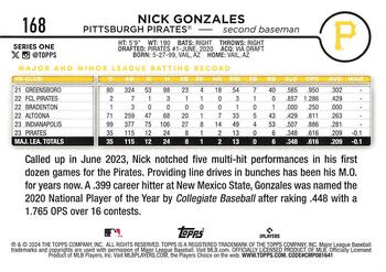 2024 Topps - Holiday #168 Nick Gonzales Back