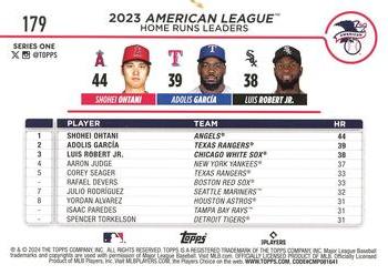 2024 Topps - Holiday #179 American League Leaders Home Runs (Shohei Ohtani / Adolis García / Luis Robert Jr.) Back