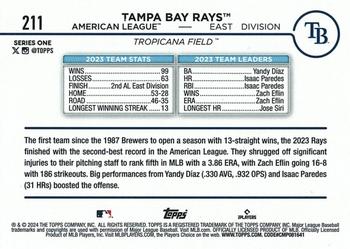 2024 Topps - Holiday #211 Tampa Bay Rays Back
