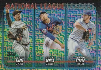 2024 Topps - Holiday #212 National League Leaders ERA (Blake Snell / Kodai Senga / Justin Steele) Front
