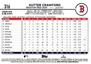 2024 Topps - Holiday #316 Kutter Crawford Back