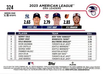2024 Topps - Holiday #324 American League Leaders ERA (Gerrit Cole / Sonny Gray / Kyle Bradish) Back
