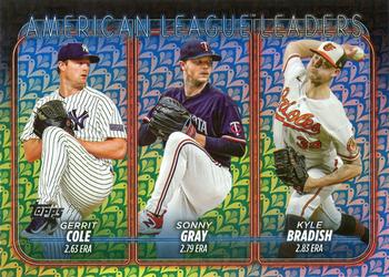 2024 Topps - Holiday #324 American League Leaders ERA (Gerrit Cole / Sonny Gray / Kyle Bradish) Front