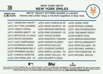 2024 Topps - Royal Blue #38 New York Smiles: Mets Heavy Hitters Share a Laugh Back
