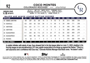 2024 Topps - Royal Blue #92 Coco Montes Back