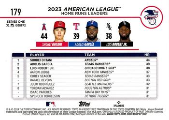 2024 Topps - Royal Blue #179 American League Leaders Home Runs (Shohei Ohtani / Adolis García / Luis Robert Jr.) Back