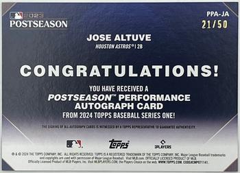 2024 Topps - Postseason Performance Autograph #PPA-JA Jose Altuve Back