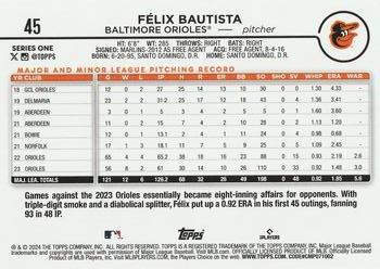 2024 Topps - Yellow #45 Félix Bautista Back