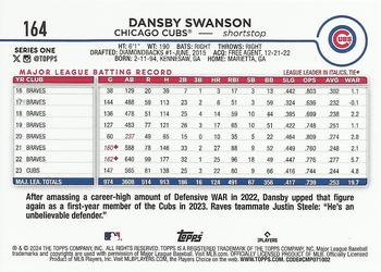 2024 Topps - Yellow #164 Dansby Swanson Back