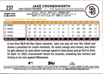 2024 Topps - Yellow #237 Jake Cronenworth Back