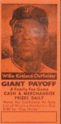 1958 San Francisco Call-Bulletin San Francisco Giants #NNO Willie Kirkland Front