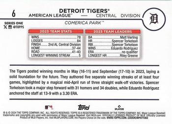 2024 Topps - Aqua #6 Detroit Tigers Back