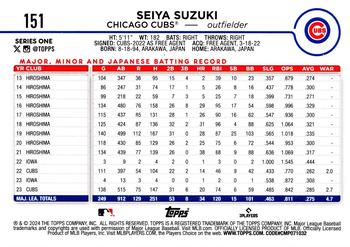 2024 Topps - Team Color Border Variation #151 Seiya Suzuki Back