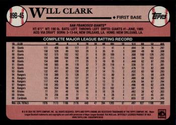 2024 Topps - 1989 Topps Baseball 35th Anniversary Foil #89B-45 Will Clark Back