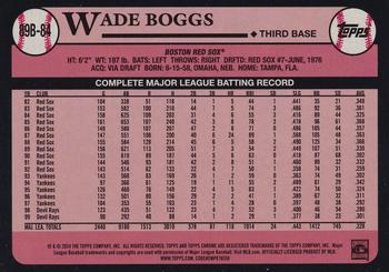 2024 Topps - 1989 Topps Baseball 35th Anniversary Foil #89B-84 Wade Boggs Back