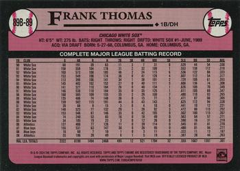 2024 Topps - 1989 Topps Baseball 35th Anniversary Foil #89B-89 Frank Thomas Back