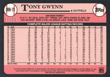 2024 Topps - 1989 Topps Baseball 35th Anniversary Foil Gold Refractor #89B-73 Tony Gwynn Back
