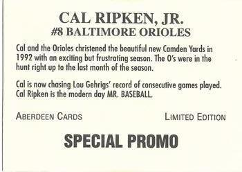 1993 Aberdeen #NNO Cal Ripken Jr. Back