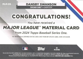 2024 Topps - Major League Material Relics Black #MLM-DS Dansby Swanson Back