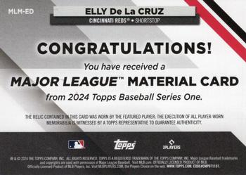 2024 Topps - Major League Material Relics Black #MLM-ED Elly De La Cruz Back